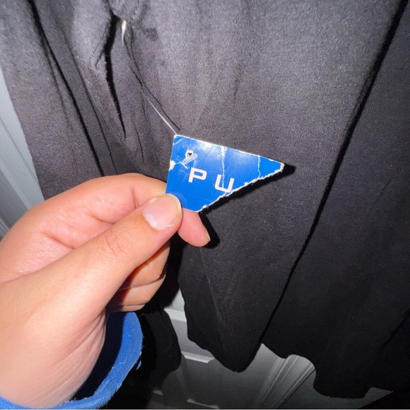 NWT Puritan Long Sleeve Polo Shirt Mens Small 34-36 Black Cotton Blend Basic Top - Picture 10 of 10